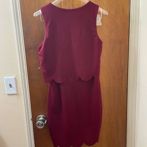 Boohoo Scallop Hem Dress